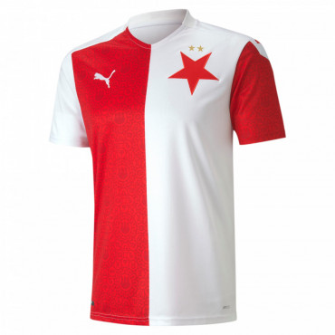 PUMA SK SLAVIA PRAHA FOTBALOVÝ DRES PÁNSKÝ - Bílá, Červená č.1